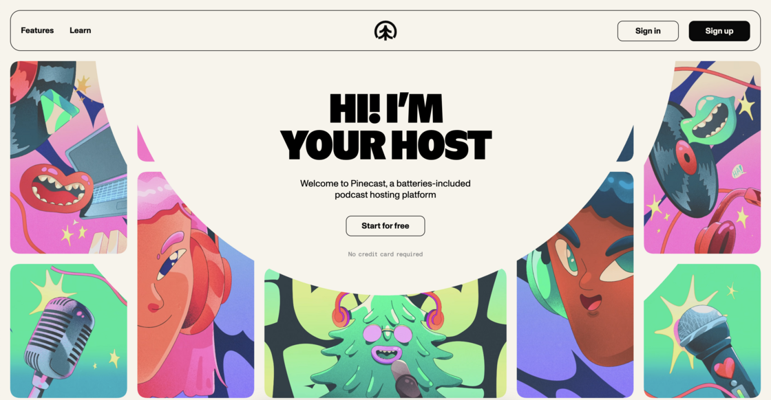 A screenshot of our new homepage