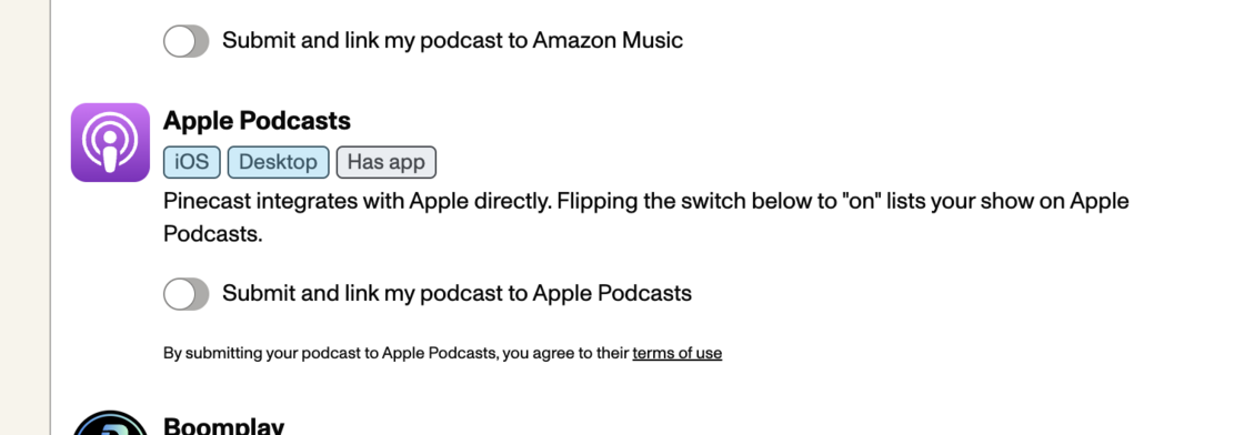 Apple Podcasts one-click submission